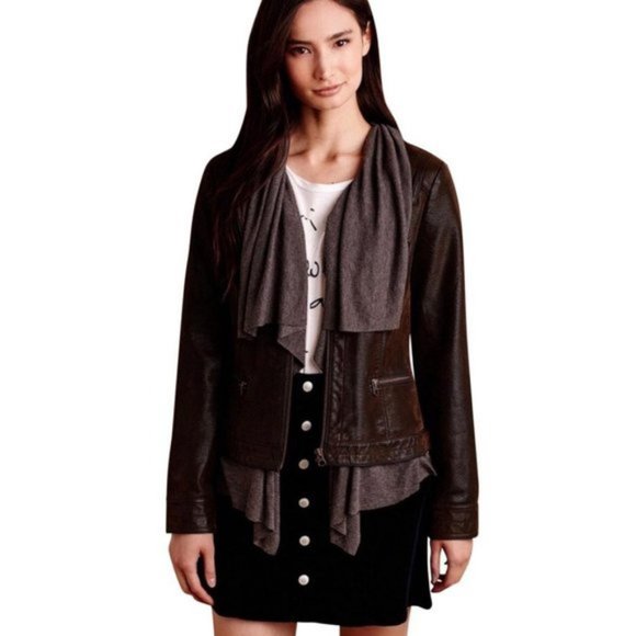 HEI HEI Anthropologie faux brown leather jacket size small. - Picture 7 of 11